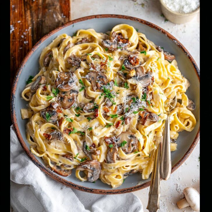 Date Night Mushroom Fettuccine Alfredo