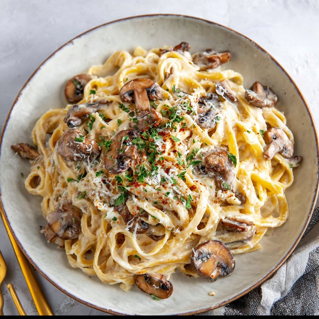 Date Night Mushroom Fettuccine Alfredo Date Night Mushroom Fettuccine Alfredo