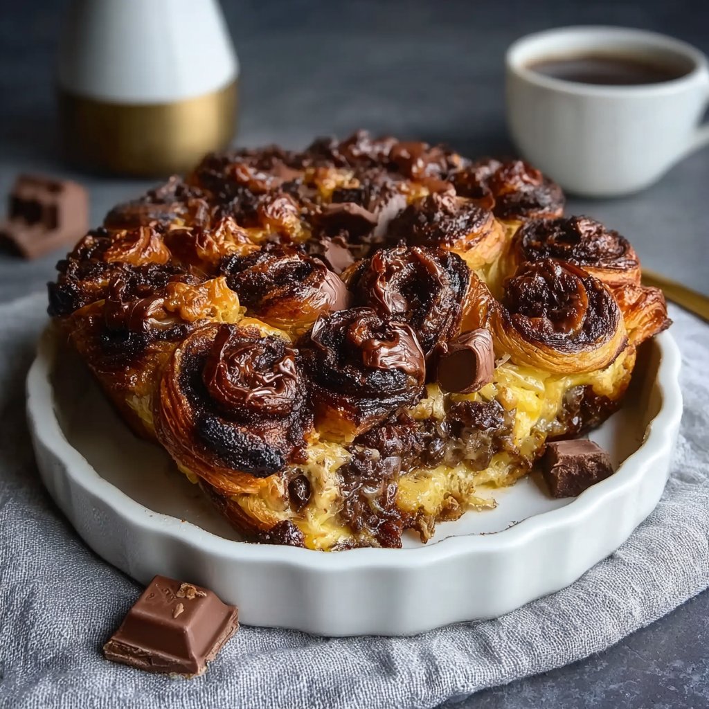 Decadent Chocolate Croissant Breakfast Bake