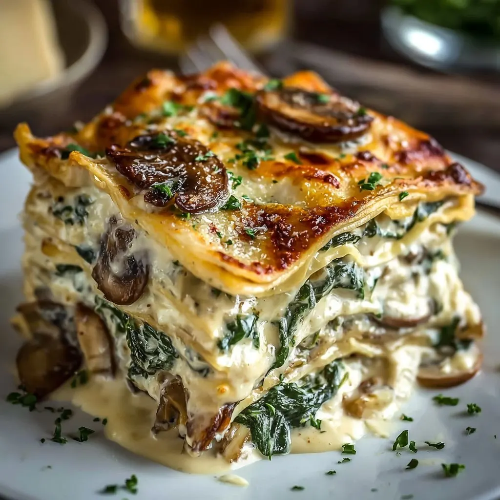 Easy Creamy Spinach Mushroom Lasagna Easy Creamy Spinach Mushroom Lasagna