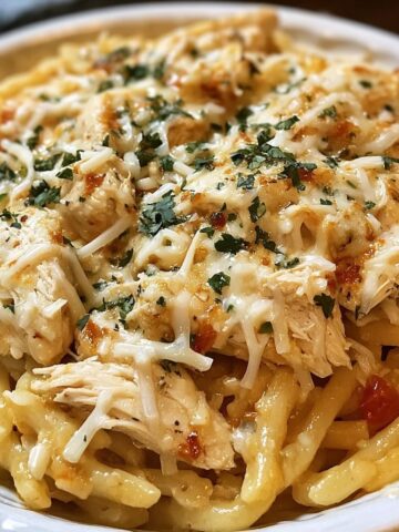Easy Crockpot Garlic Parmesan Chicken Pasta