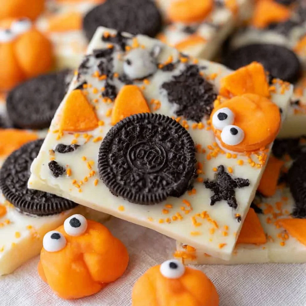 Easy White Chocolate Halloween Oreo Bark Easy White Chocolate Halloween Oreo Bark