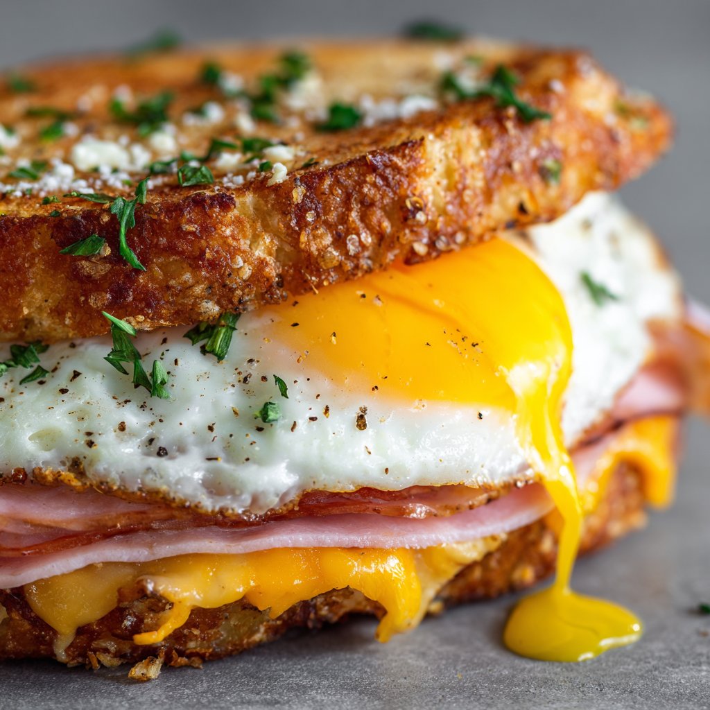 Egg and Ham Breakfast Sandwich