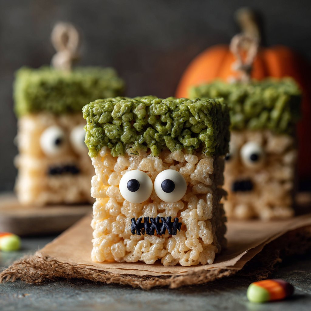Frankenstein Rice Krispie Treats