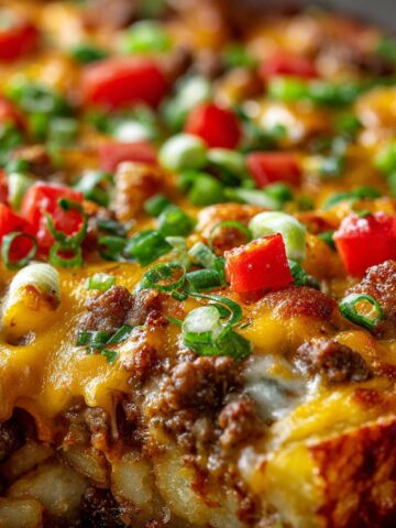 French Fry Cheeseburger Casserole Bake