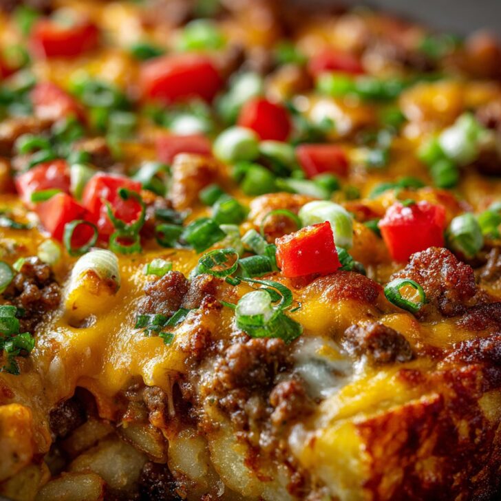 French Fry Cheeseburger Casserole Bake