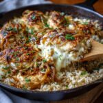 french onion chicken rice bake