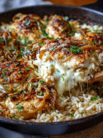 French Onion Chicken Rice Bake