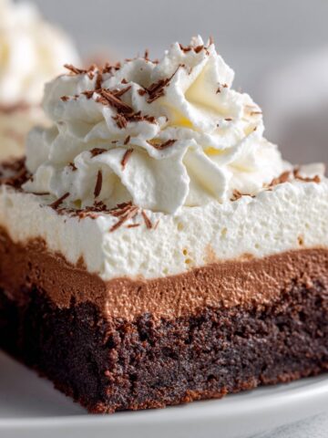French Silk Pie Brownies with Whipped Cream