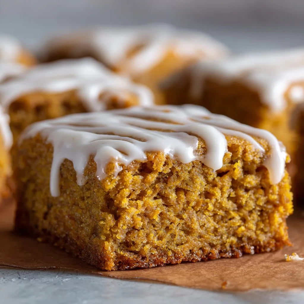 Gluten Free Pumpkin Bars with Icing