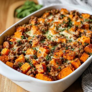 ground turkey sweet potato bake