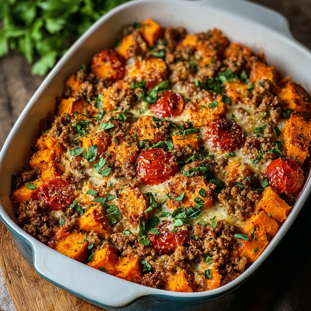 Ground Turkey Sweet Potato Bake