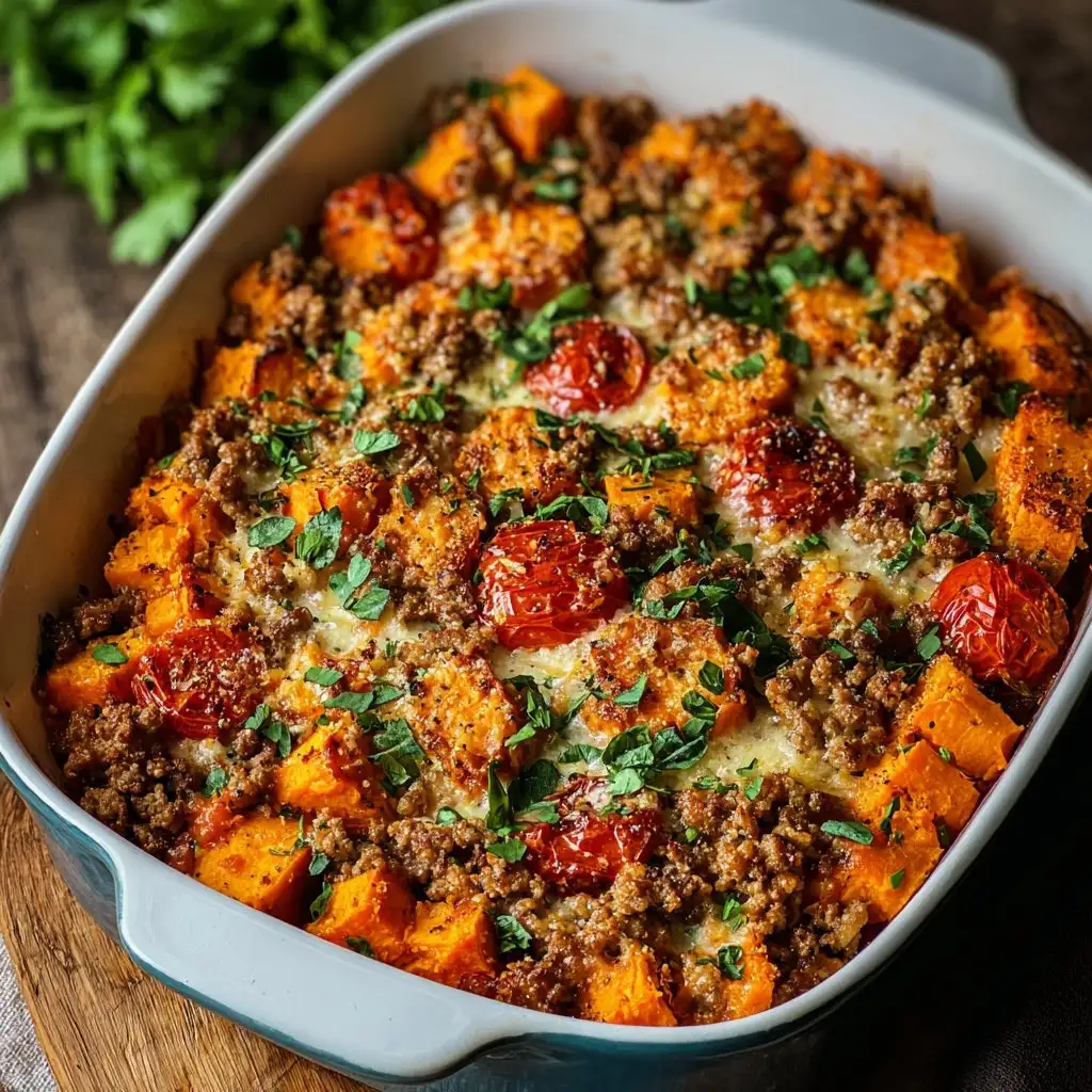 Ground Turkey Sweet Potato Bake