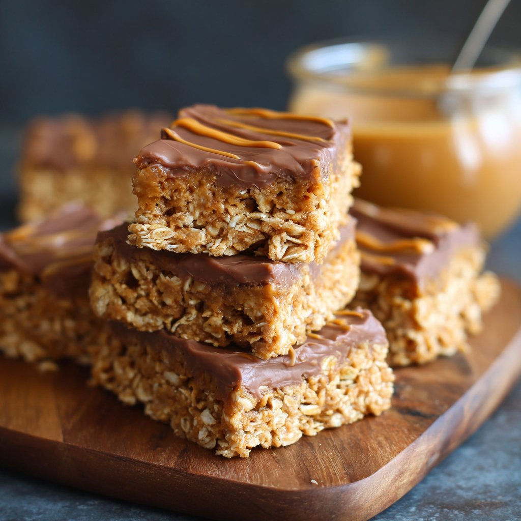 Healthy No-Bake Peanut Butter Oatmeal Bars