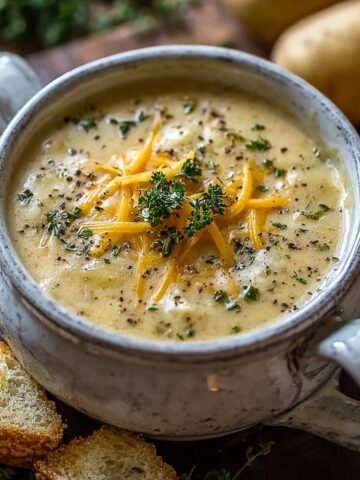 Hearty Cheddar Garlic Herb Potato Soup Recipe