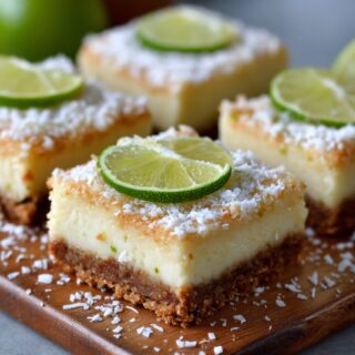 key lime pie bars with coconut crust