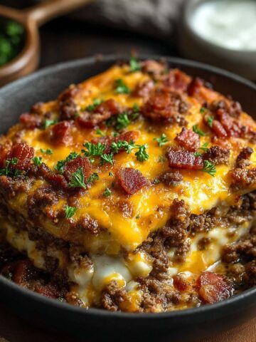 Low-Carb Bacon Cheeseburger Casserole
