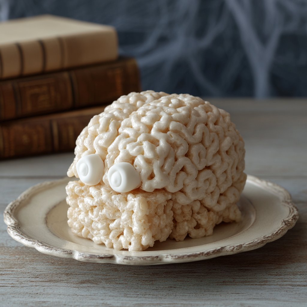 Marshmallow Rice Krispies Halloween Brains