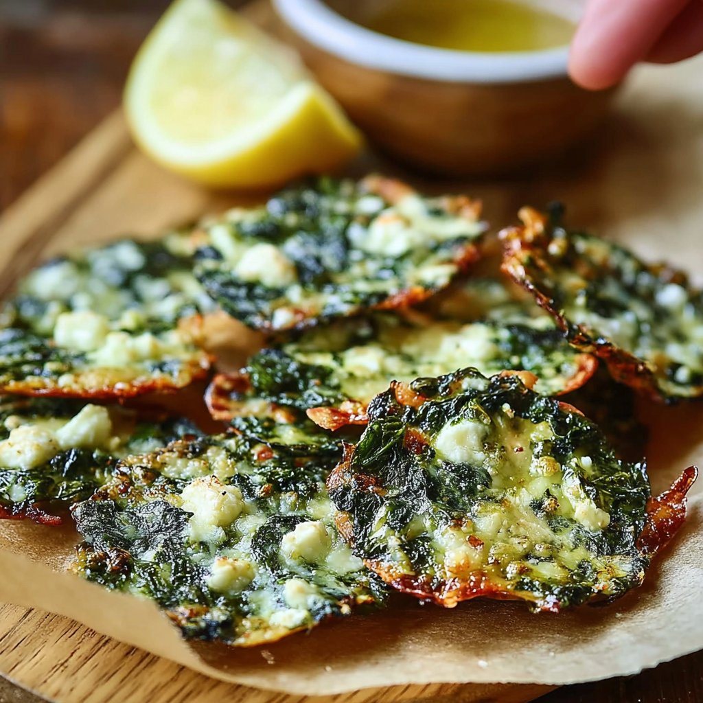 Mediterranean Spinach and Feta Cheese Crisps
