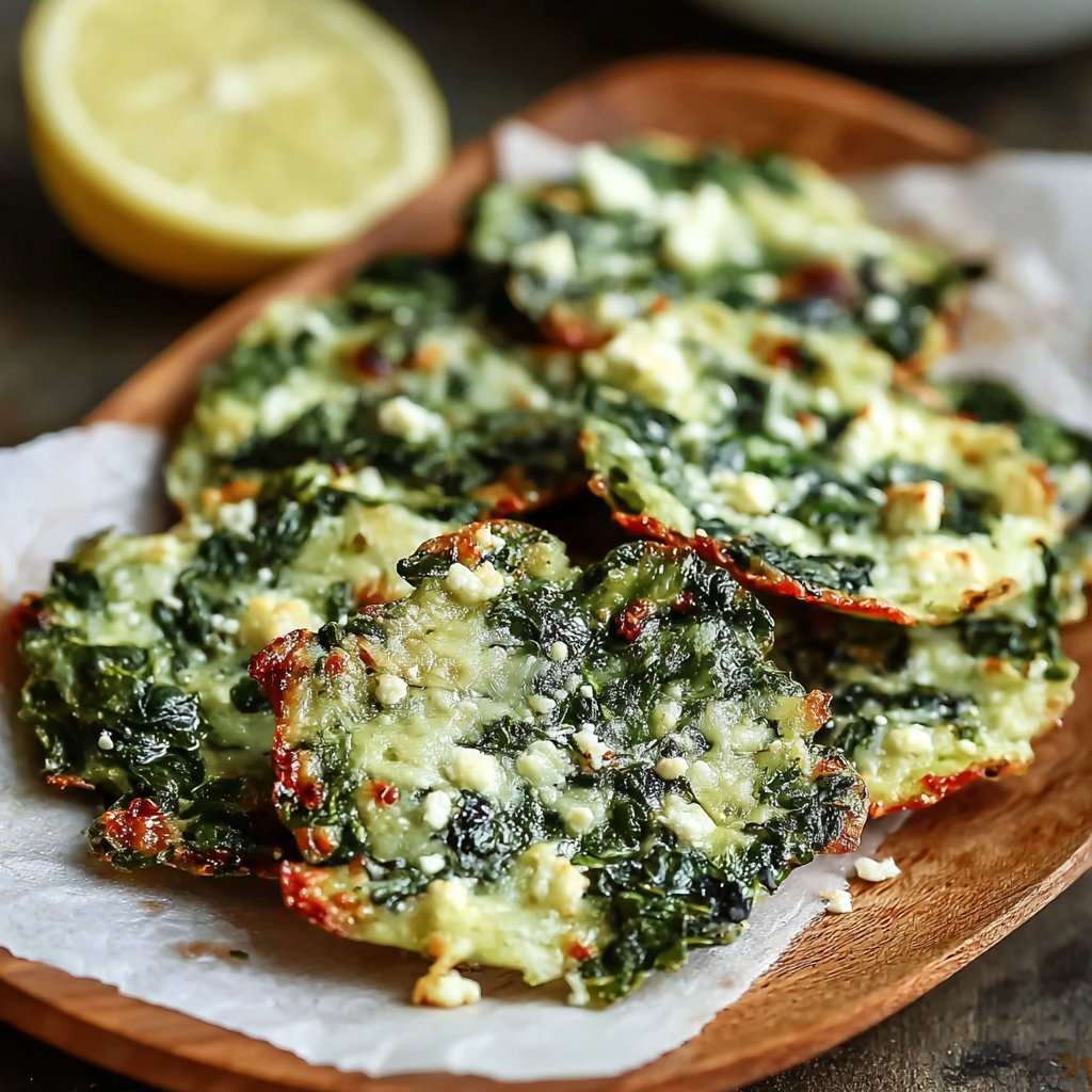 Mediterranean Spinach and Feta Cheese Crisps Mediterranean Spinach and Feta Cheese Crisps