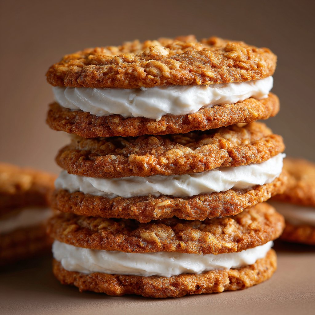 Oatmeal Cream Pies with Cinnamon Oatmeal Cookies