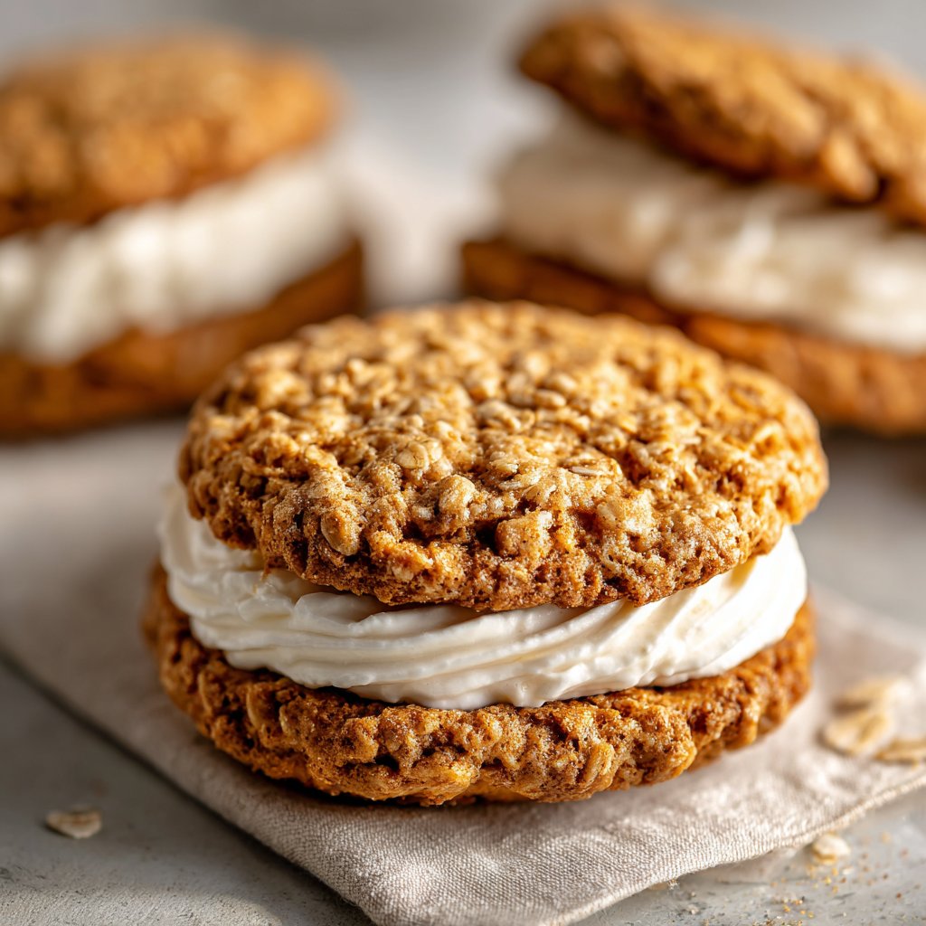 Oatmeal Cream Pies with Cinnamon Oatmeal Cookies