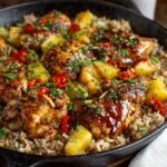 pineapple chicken and rice in one pan