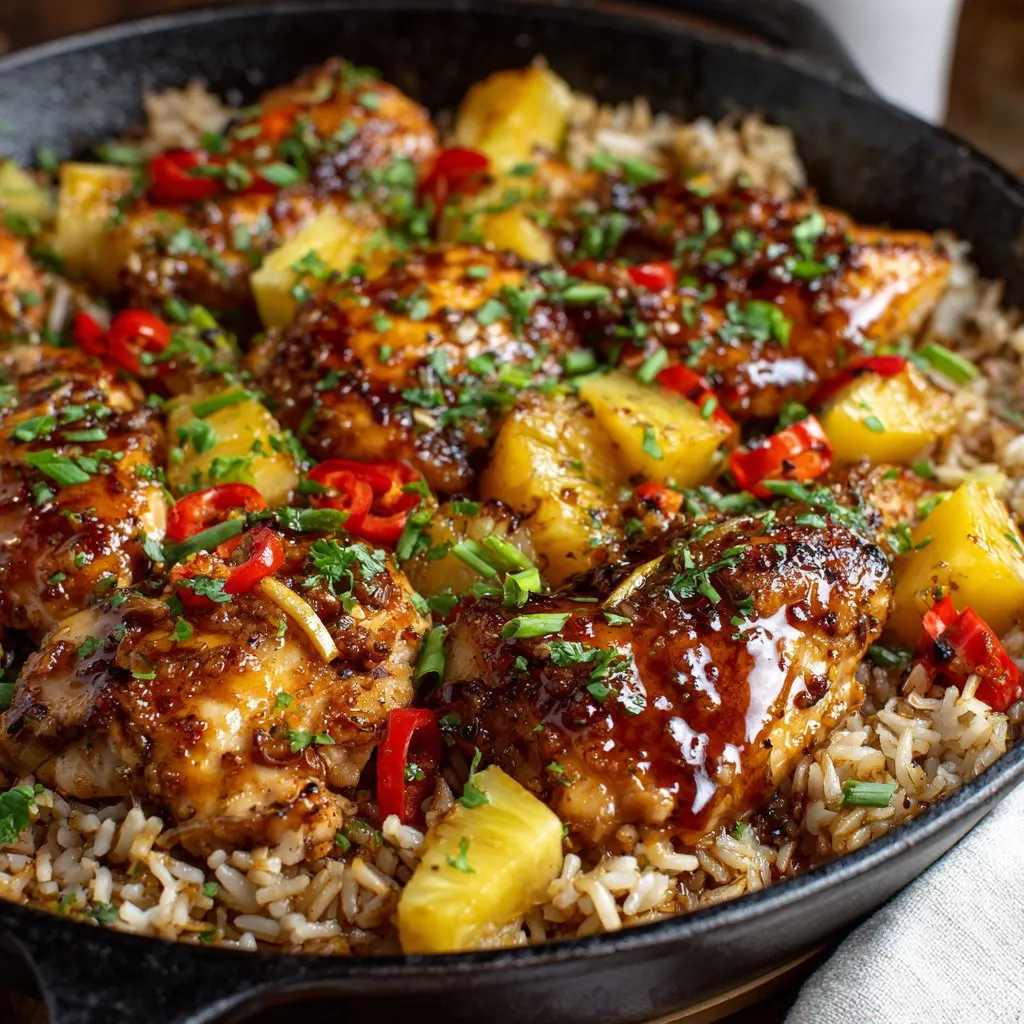 Pineapple Chicken and Rice in One Pan