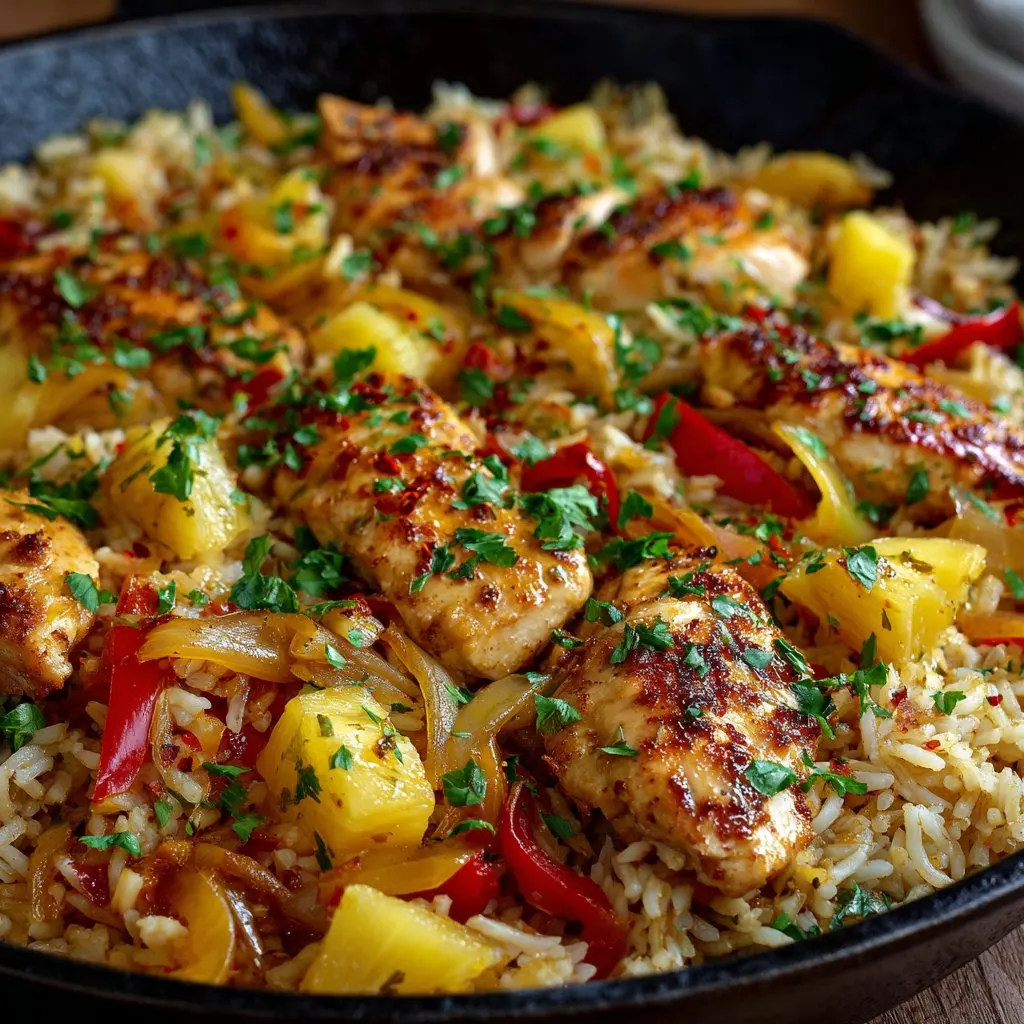 Pineapple Chicken and Rice in One Pan