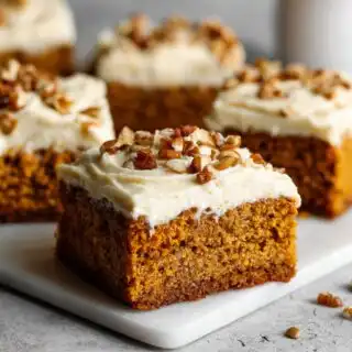 pumpkin bars with sweet frosting