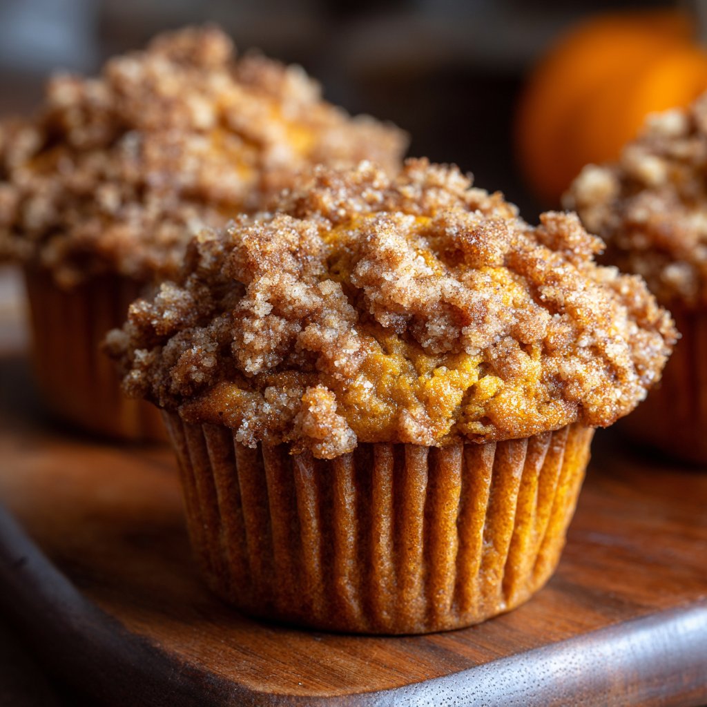 Pumpkin Muffins with Cinnamon Streusel