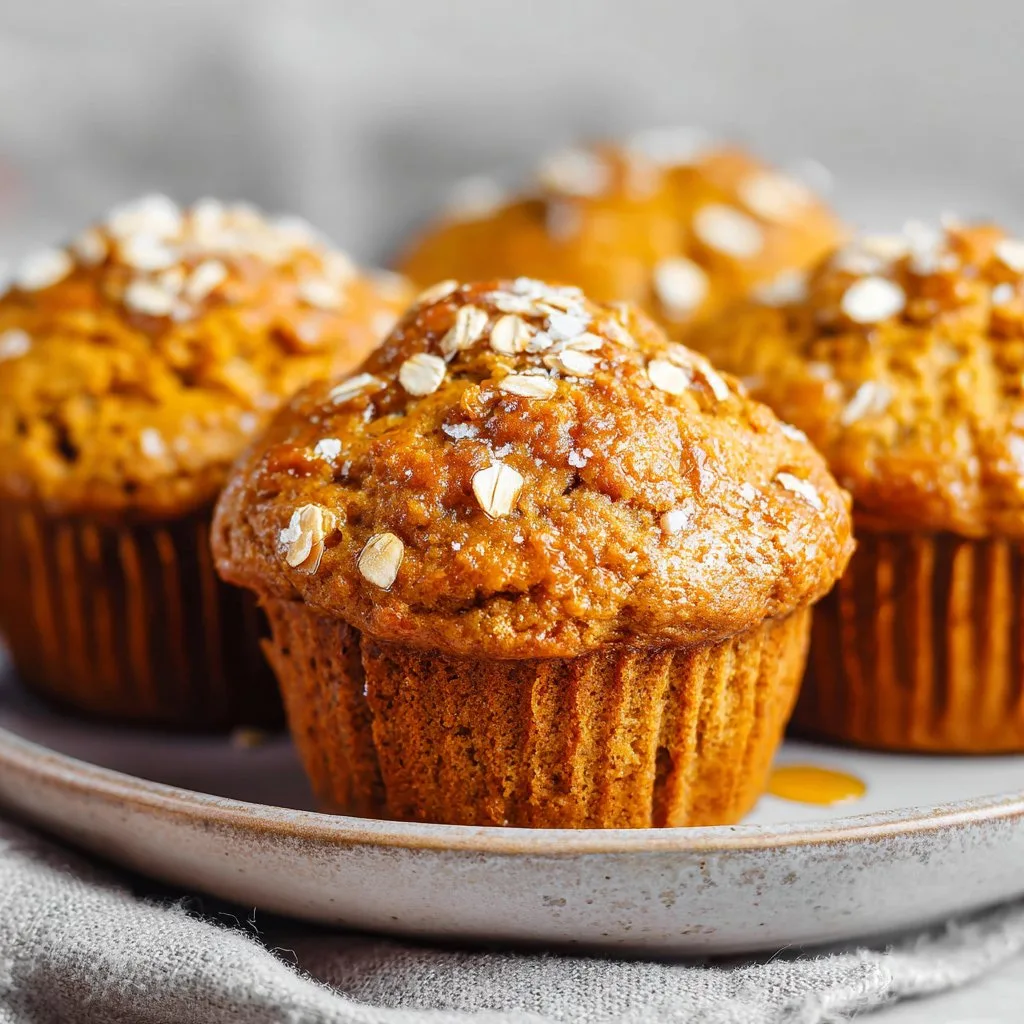 Pumpkin Muffins with Oats and Honey