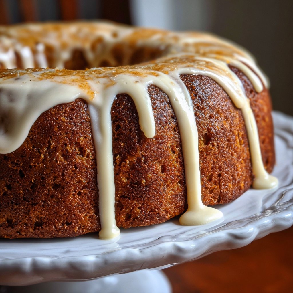 Pumpkin Spice Cake with Cream Cheese Glaze