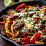 queso steak fajita skillet dinner