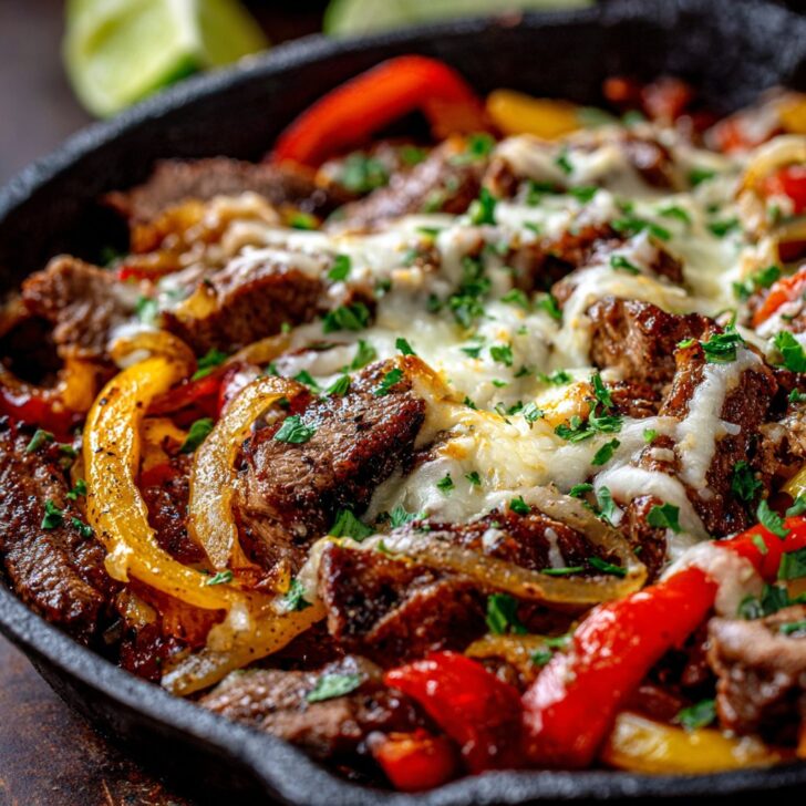 Queso Steak Fajita Skillet Dinner