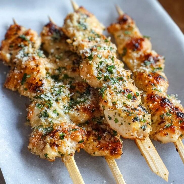 Ranch Garlic Parmesan Chicken Skewers recipe