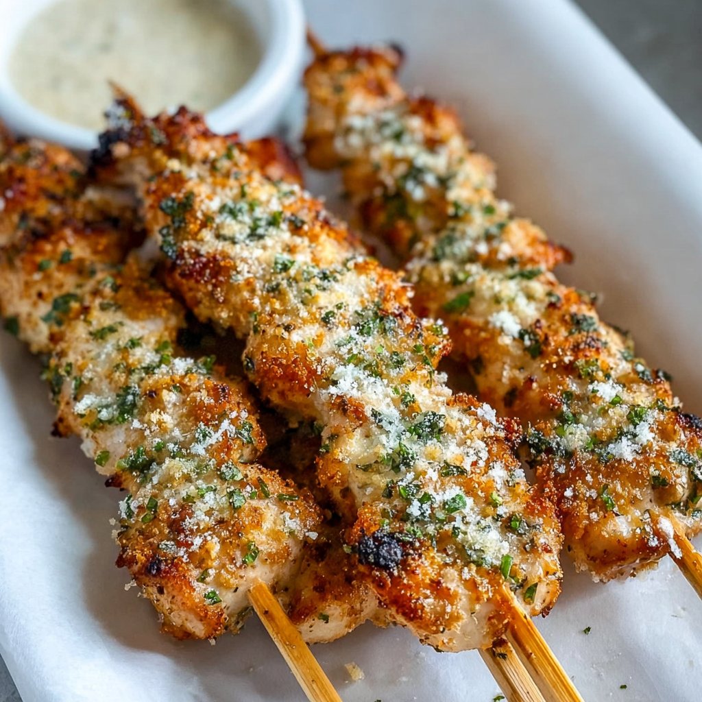 Ranch Garlic Parmesan Chicken Skewers recipe Ranch Garlic Parmesan Chicken Skewers recipe