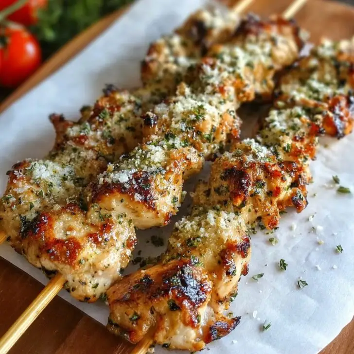 Ranch Garlic Parmesan Chicken Skewers