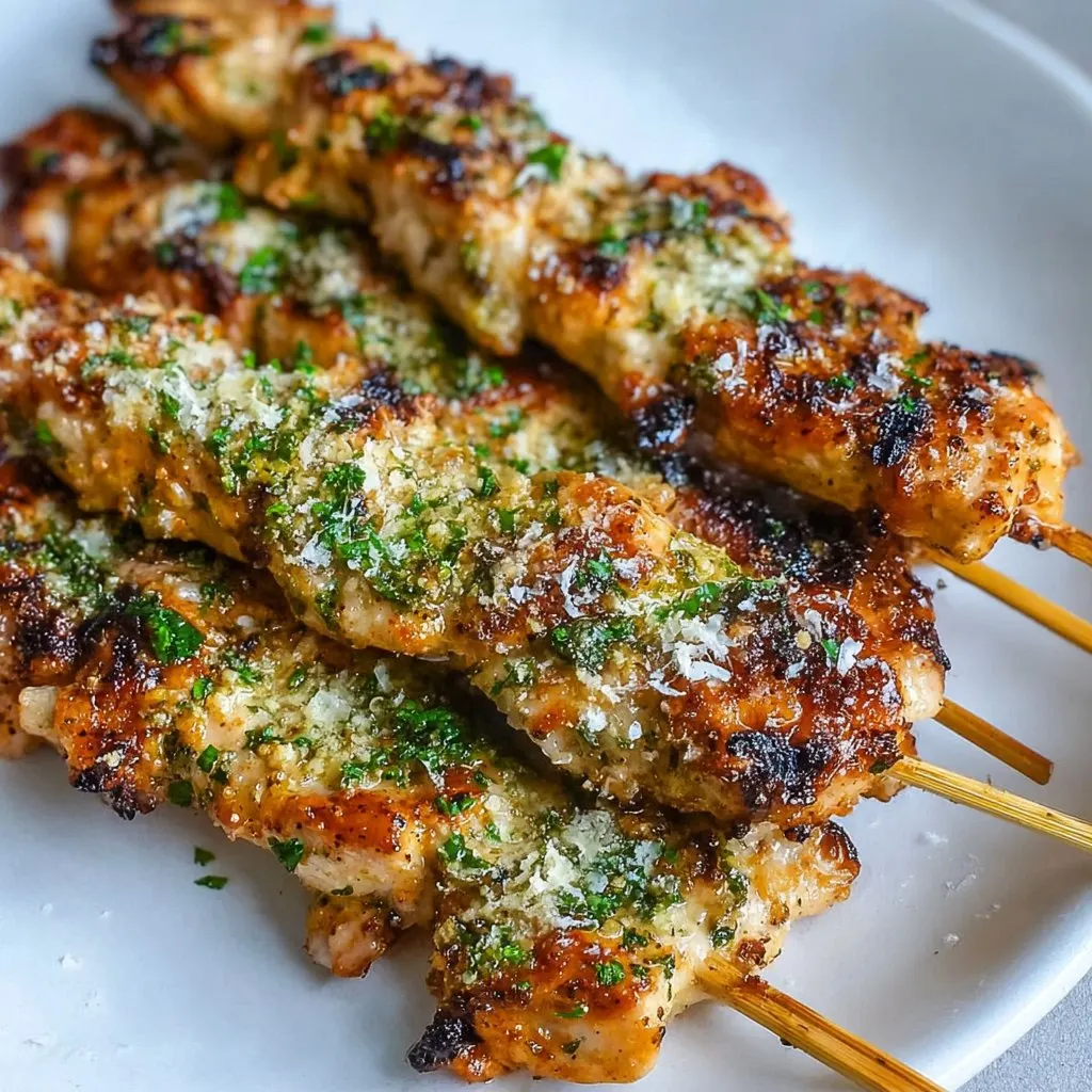 Ranch Garlic Parmesan Chicken Skewers