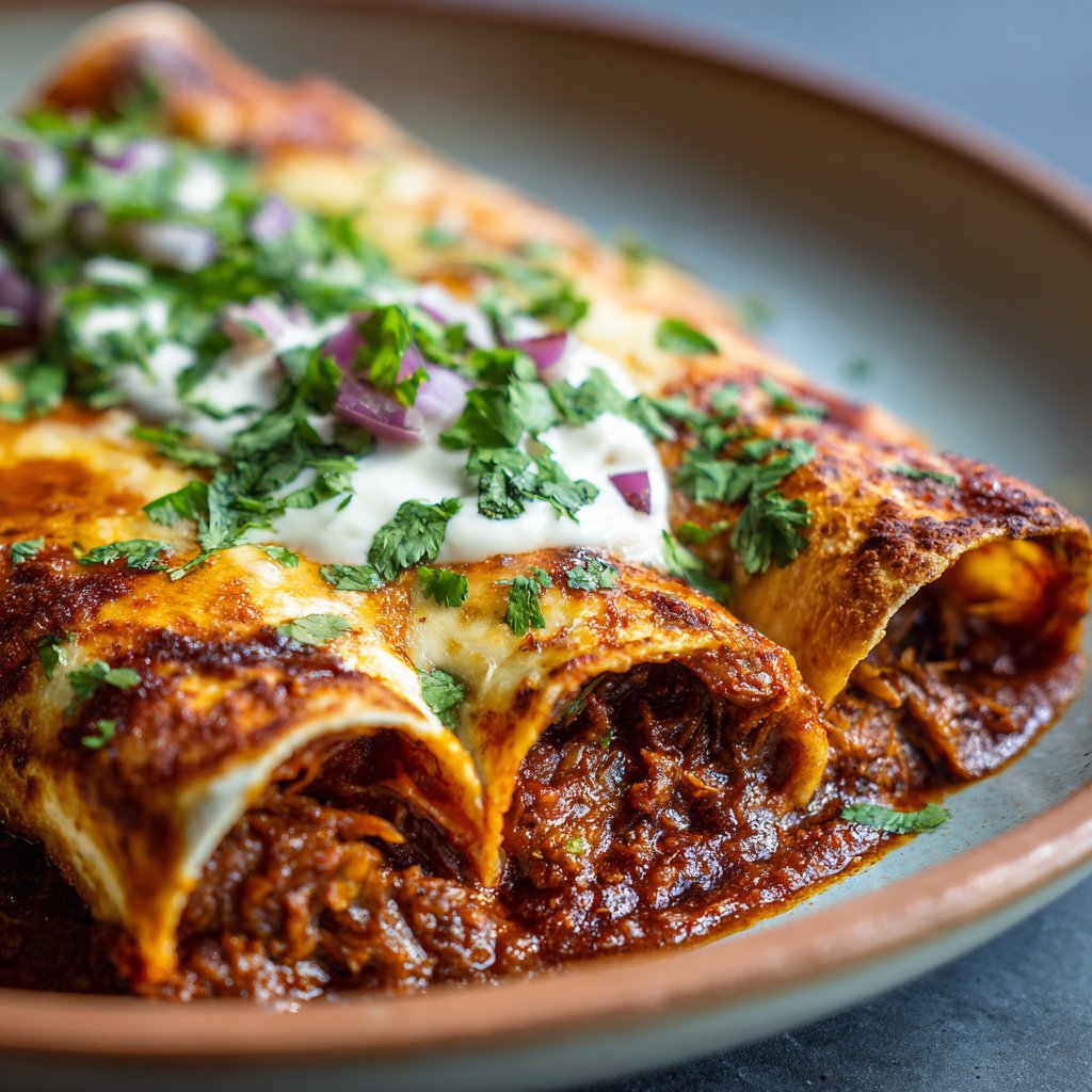 Cheesy Birria Enchiladas (Oven Baked)