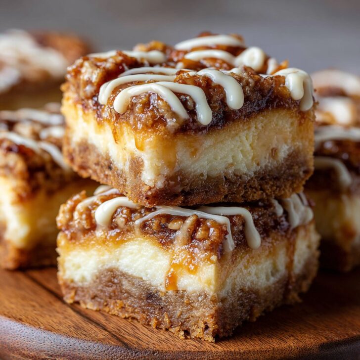 Cinnamon Roll Cheesecake Stuffed Bars