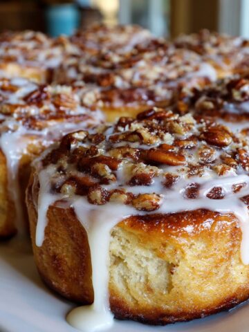 Sticky Cinnamon Buns with Cream Glaze