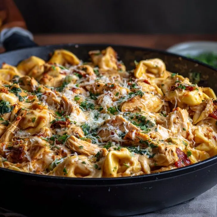 Cheesy Chicken Tortellini Skillet