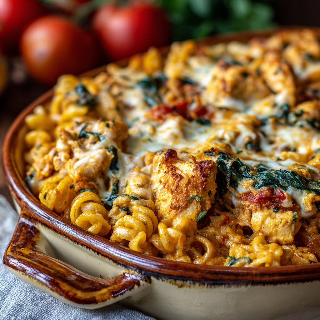 Tuscan Chicken Bake with Pasta