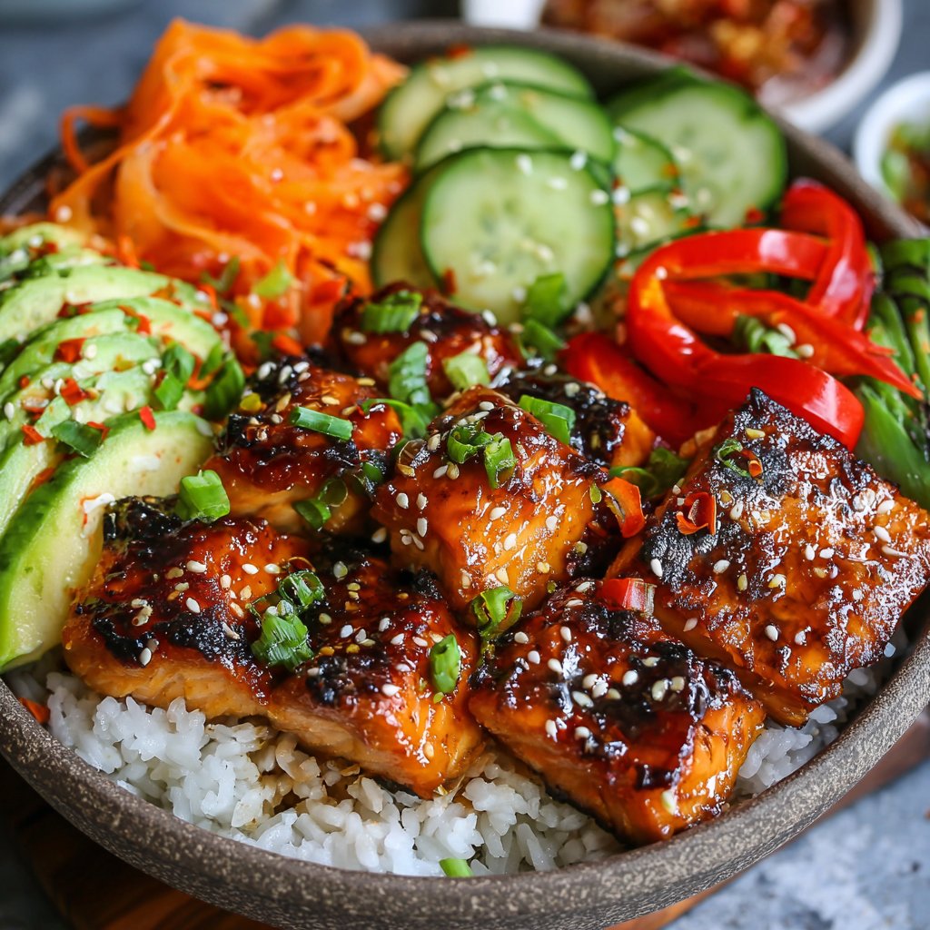 Sriracha Honey Salmon Bowls (Spicy & Sweet)