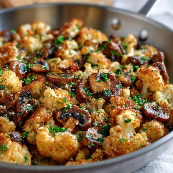 Garlic Cauliflower Mushroom Skillet