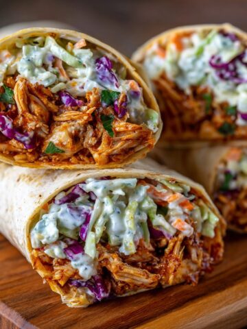BBQ Chicken Coleslaw Wraps