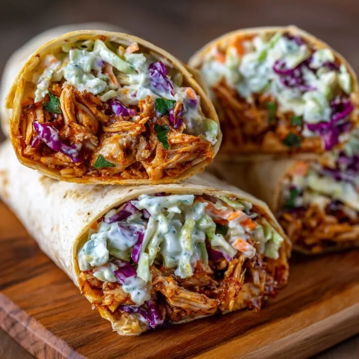 BBQ Chicken Coleslaw Wraps