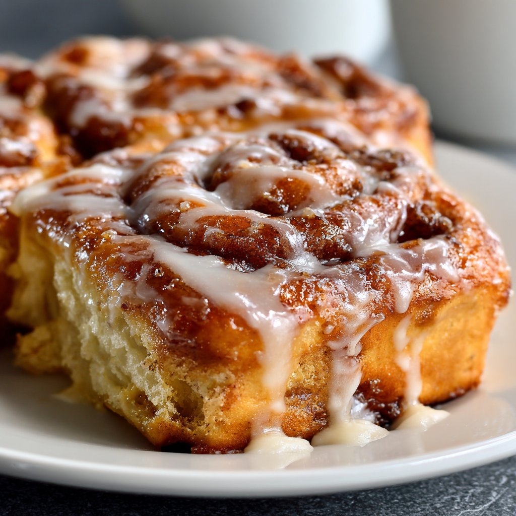 Sticky Cinnamon Buns with Cream Glaze Sticky Cinnamon Buns with Cream Glaze