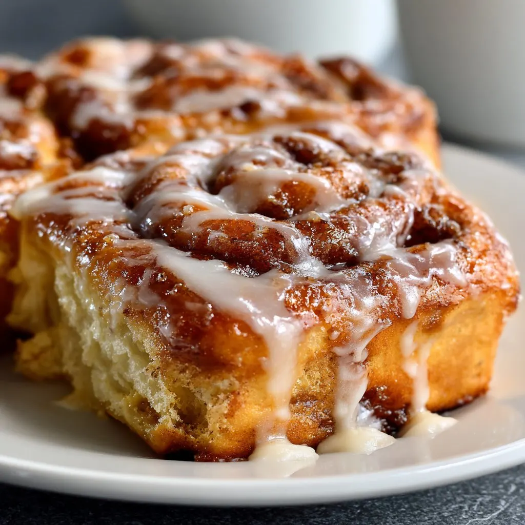 Sticky Cinnamon Buns with Cream Glaze Sticky Cinnamon Buns with Cream Glaze